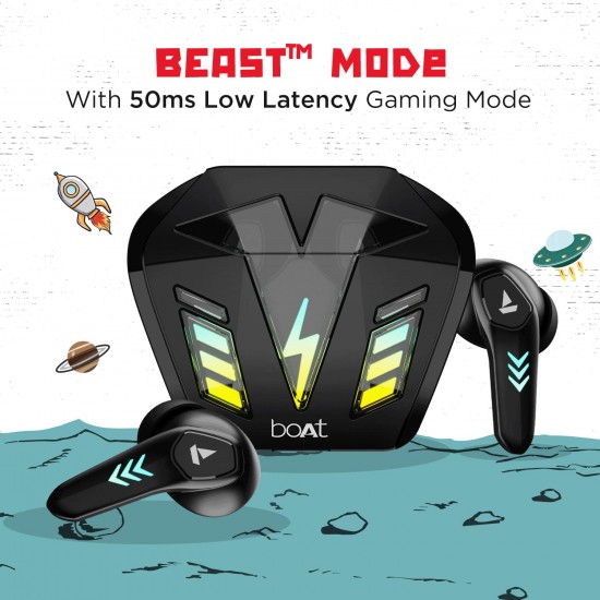 boAt Airdopes 190 True Wireless Earbuds for Gaming, 40H Playtime Black Sabre