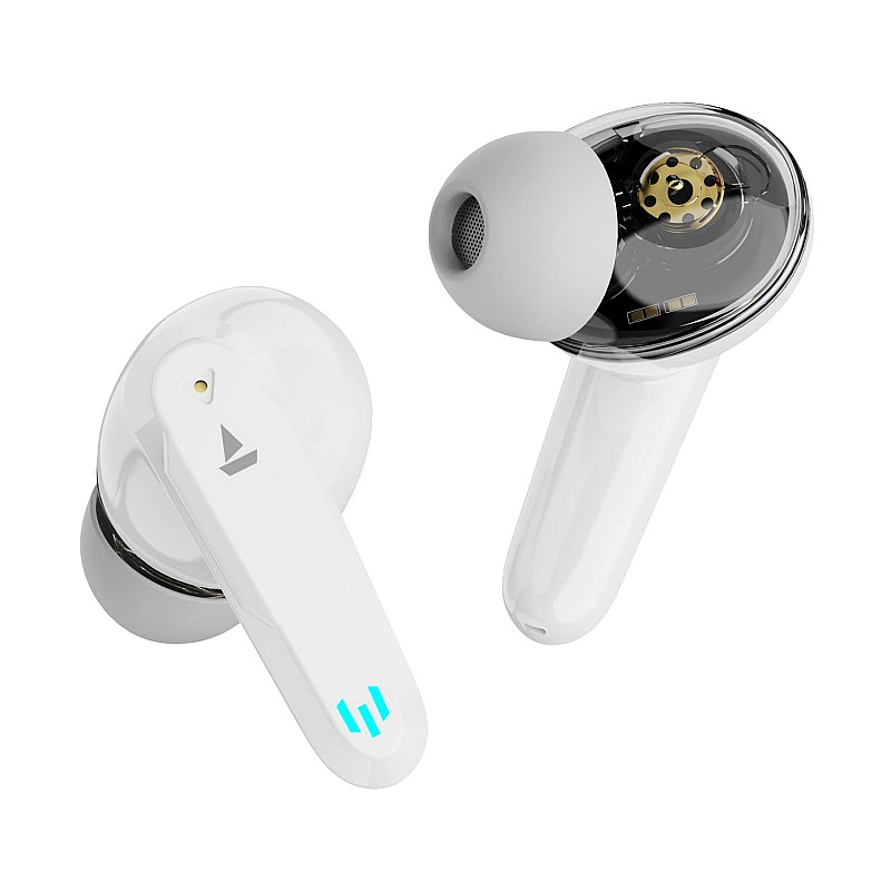 boAt Airdopes 191G True Wireless Earbuds with Quad Mics, for Gaming, 2x6mm Dual Drivers, 30H Playtime (White Siberia)