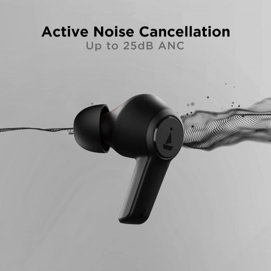 boAt Airdopes 413ANC True Wireless Earbuds with Hybrid  boAt Signature Sound, Touch Gesture, 20 Hours Playback Black