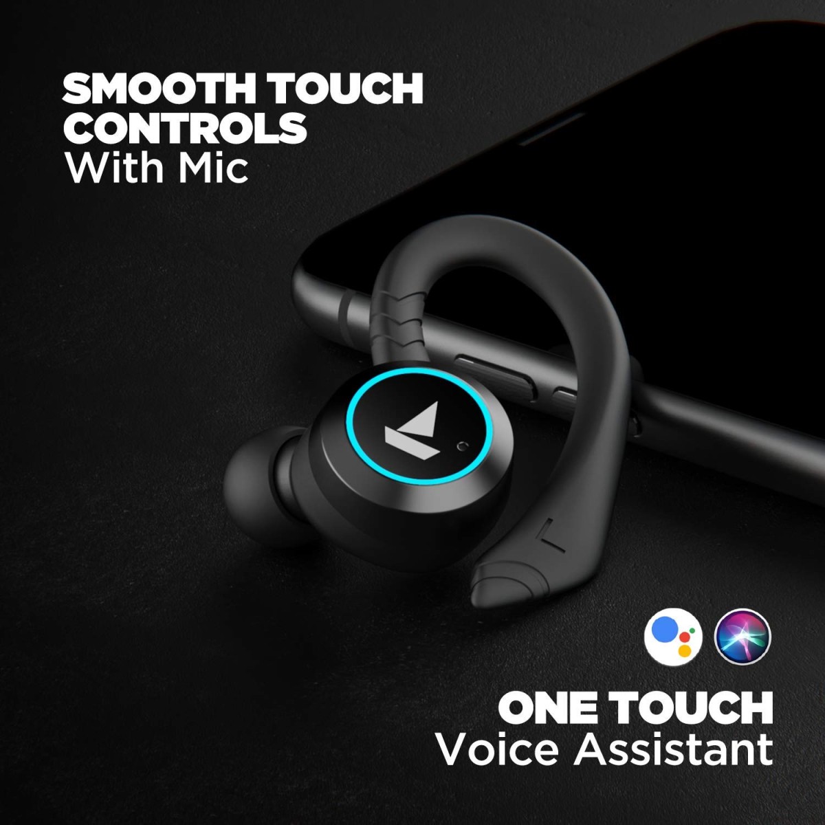 boAt Airdopes 421 Truly Wireless Bluetooth in Ear Earbuds with Mic (Active Black)