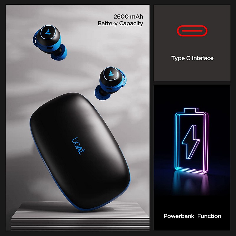 boAt Airdopes 441 Pro Bluetooth Truly Wireless in Ear Earbuds with Mic (Sporty Blue)