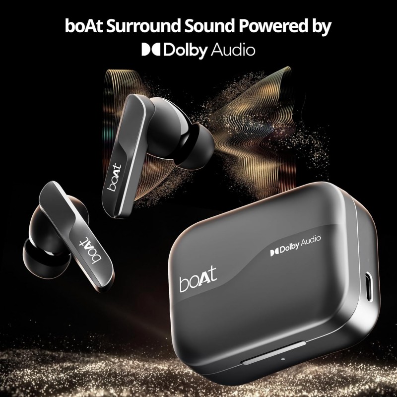 boAt Airdopes 800, Dolby Audio, Adaptive EQ by Mimi, 4Mics AI ENx, App Support, Fast Charge, Low Latency, IPX5, v5.3 Bluetooth TWS in Ear Earbuds Wireless Earphones with mic boAt Airdopes 800, Dolby Audio, Adaptive EQ by Mimi, 4Mics AI ENx, App Support, Fast Charge, Low Latency, IPX5, v5.3 Bluetooth TWS in Ear Earbuds Wireless Earphones with mic