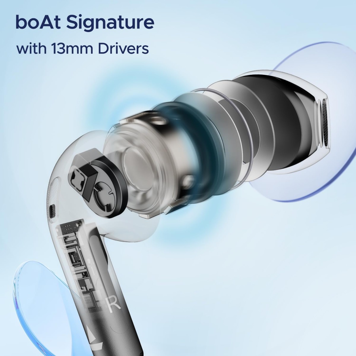 boAt Airdopes Ace TWS in Ear Earbuds with 35 HRS Playback, 13mm Drivers, Dual Mics ENx & Beast Mode