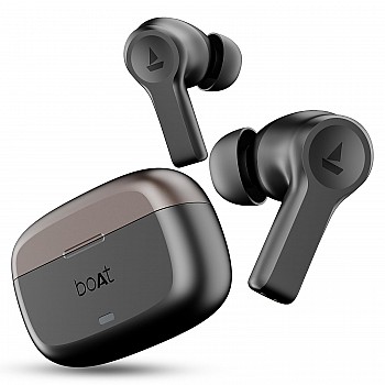 boAt Airdopes Flex 454 ANC, 60HRS Battery, ANC(~32dB), App Support, 4Mics ENx, Fast Charge, Dual Pairing, IPX5, v5.2 Bluetooth Earbuds, TWS Ear Buds Wireless Earphones with mic (Gunmetal Black)