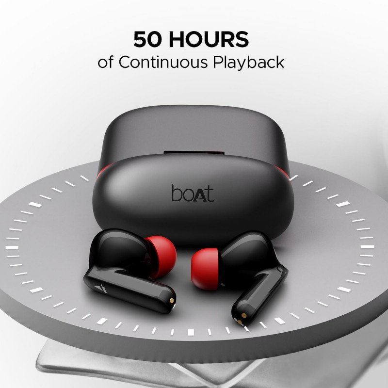 boAt Airdopes Ultra Plus TWS in Ear Earbuds with 50 HRS Playback, 4-MIC ENx Technology & ASAP Charge(Active Black)