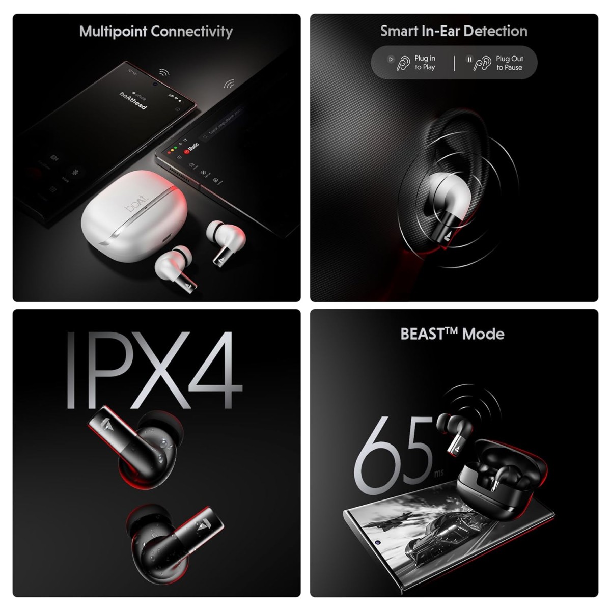 boAt Airdopes Ultra Pro (2025 Launch), 100Hrs Battery, Dual Pairing, Spatial Audio,App Support, Fast Charge,4Mics ENx, v5.3 Bluetooth Earbuds, TWS Ear Buds Wireless Earphones with mic (Gunmetal Black) boAt Airdopes Ultra Pro (2025 Launch), 100Hrs Battery, Dual Pairing, Spatial Audio,App Support, Fast Charge,4Mics ENx, v5.3 Bluetooth Earbuds, TWS Ear Buds Wireless Earphones with mic (Gunmetal Black)