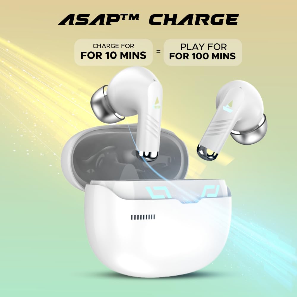 boAt Immortal 101 TWS Earbuds with Beastᵀᴹ Mode(40ms Low Latency), 30 HRS Playtime, Blazing LEDs, Quad Mics with ENx Tech, ASAP Charge & BTv5.3(Black Sabre)