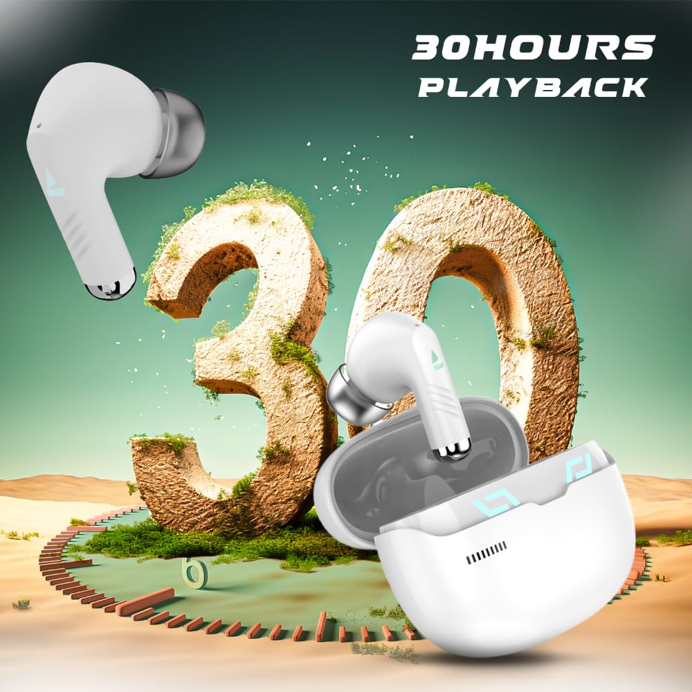 boAt Immortal 101 TWS Earbuds with Beastᵀᴹ Mode(40ms Low Latency), 30 HRS Playtime, Blazing LEDs, Quad Mics with ENx Tech, ASAP Charge & BTv5.3(Black Sabre)