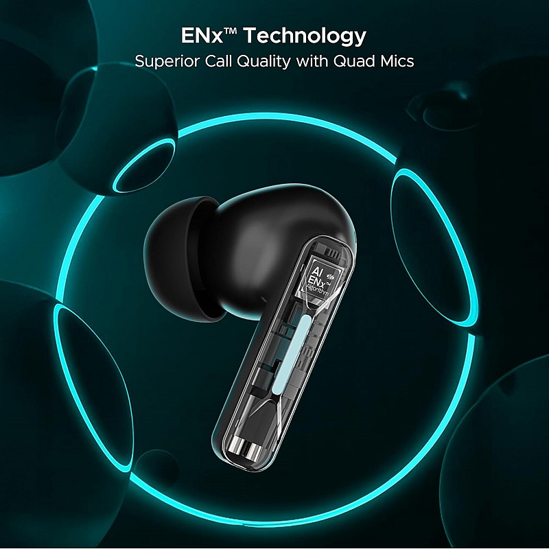 boAt Immortal Airspeed Pro Truly Wireless in- Ear Earbuds w/ 32dB ANC, Beast™ Mode with 40ms Latency, 40hrs Playback, 4 Mics with ENx™, Premium ID w/LEDs & ASAP™ Charge(Black Sabre)