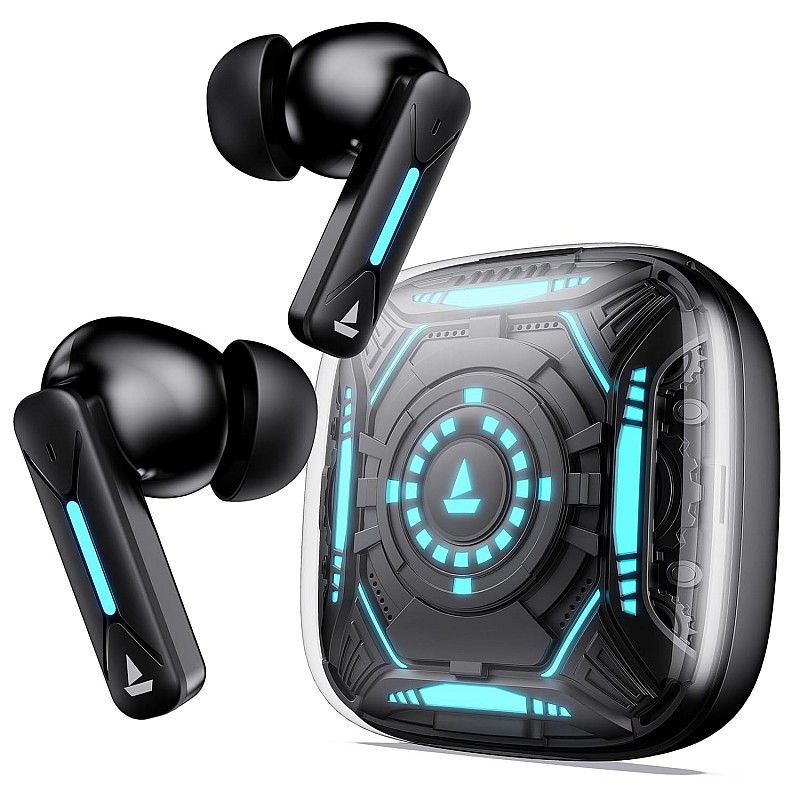 boAt Immortal Airspeed Pro Truly Wireless in- Ear Earbuds w/ 32dB ANC, Beast™ Mode with 40ms Latency, 40hrs Playback, 4 Mics with ENx™, Premium ID w/LEDs & ASAP™ Charge(Black Sabre)