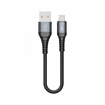 boAt LTG 200 Lightning Apple MFi Certified Cable with Spaceship Grade Aluminium Housing (Mercurial Black)