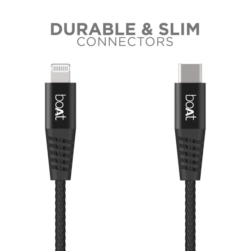 boAt LTG 600 Type C to Lightning Cable 1.2m (Black) boAt LTG 600 Type C to Lightning Cable 1.2m (Black)