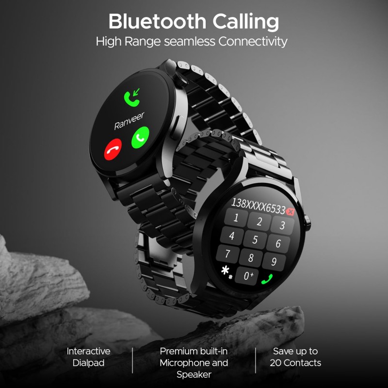 boAt Lunar Embrace w/Vibrant 1.51" (3.8 cm) AMOLED Display,Premium Metal Design, Functional Crown, 100+ Sports Mode, Animated Watch Faces, Built-in Games, Smart Watch for Men & Women(Steel Grey) boAt Lunar Embrace w/Vibrant 1.51" (3.8 cm) AMOLED Display,Premium Metal Design, Functional Crown, 100+ Sports Mode, Animated Watch Faces, Built-in Games, Smart Watch for Men & Women(Steel Grey)