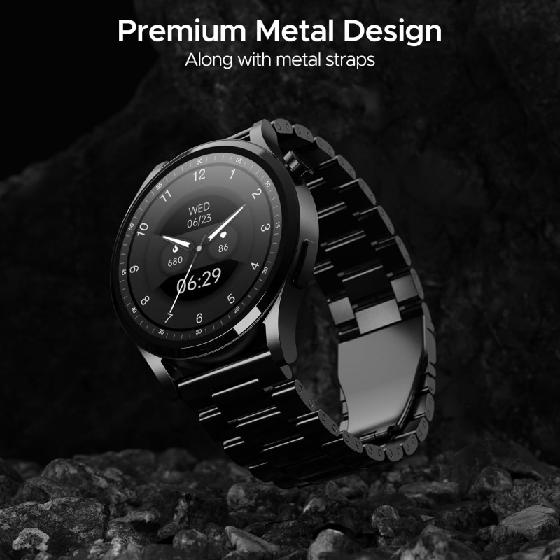 boAt Lunar Embrace w/Vibrant 1.51" (3.8 cm) AMOLED Display,Premium Metal Design, Functional Crown, 100+ Sports Mode, Animated Watch Faces, Built-in Games, Smart Watch for Men & Women(Steel Grey) boAt Lunar Embrace w/Vibrant 1.51" (3.8 cm) AMOLED Display,Premium Metal Design, Functional Crown, 100+ Sports Mode, Animated Watch Faces, Built-in Games, Smart Watch for Men & Women(Steel Grey)
