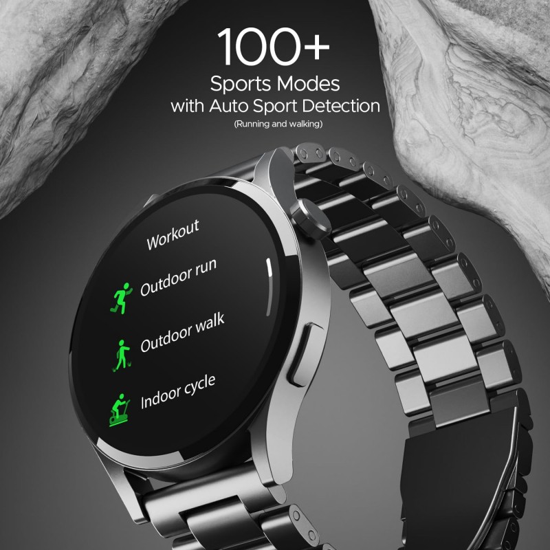 boAt Lunar Embrace w/Vibrant 1.51" (3.8 cm) AMOLED Display,Premium Metal Design, Functional Crown, 100+ Sports Mode, Animated Watch Faces, Built-in Games, Smart Watch for Men & Women(Steel Grey) boAt Lunar Embrace w/Vibrant 1.51" (3.8 cm) AMOLED Display,Premium Metal Design, Functional Crown, 100+ Sports Mode, Animated Watch Faces, Built-in Games, Smart Watch for Men & Women(Steel Grey)