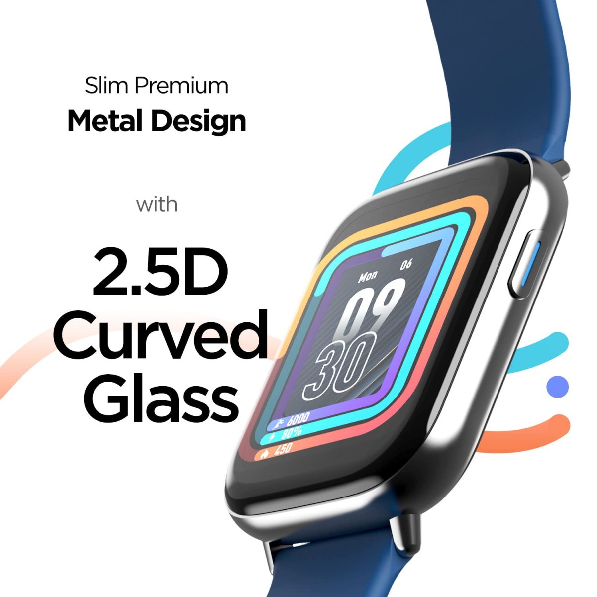 boAt Matrix Smart Watch with 1.65” AMOLED Display, Always On Mode, Slim Premium Design (Ocean Blue)