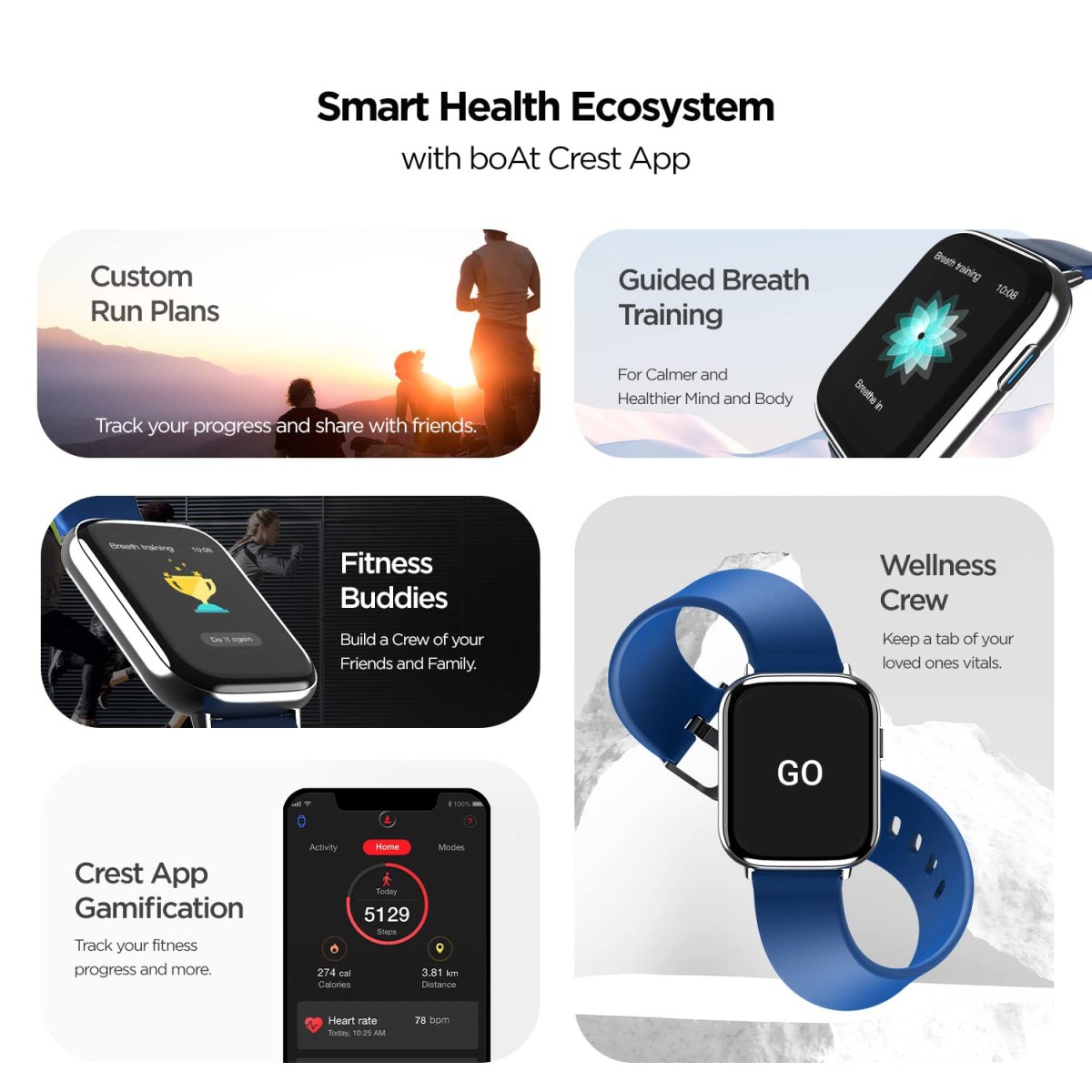 boAt Matrix Smart Watch with 1.65” AMOLED Display, Always On Mode, Slim Premium Design (Ocean Blue)