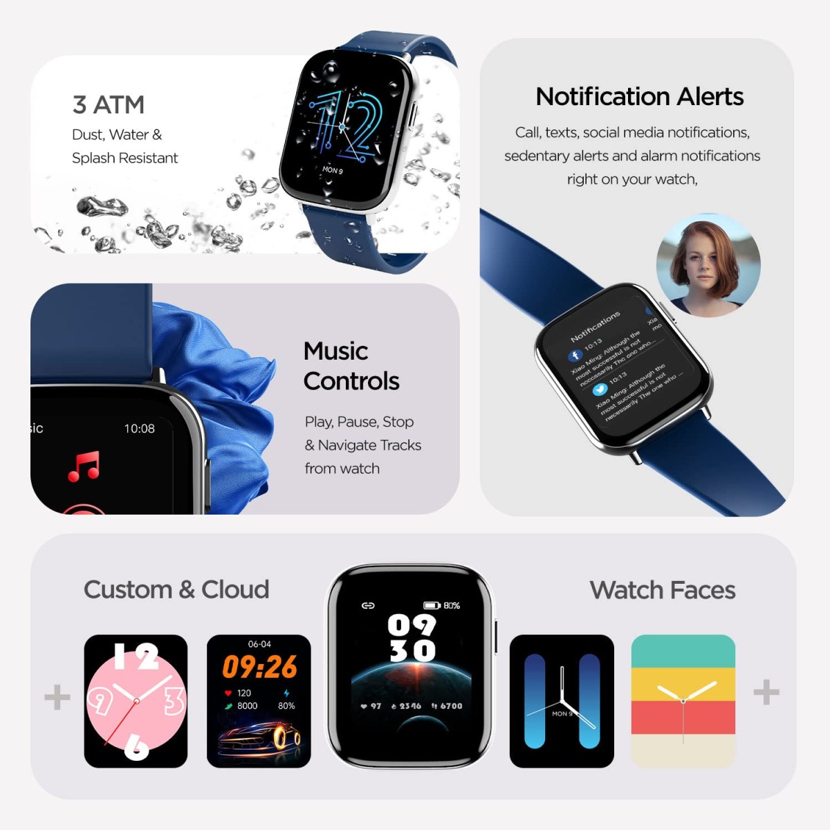 boAt Matrix Smart Watch with 1.65” AMOLED Display, Always On Mode, Slim Premium Design (Ocean Blue)