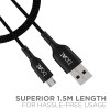 boAt Micro USB 150 Tangle-Free, Sturdy Micro USB Cable with 2A Fast Charging & 480mbps Data Transmission, 10000+ Bends Lifespan & Extended 1.5m Length Black boAt Micro USB 150 Tangle-Free, Sturdy Micro USB Cable with 2A Fast Charging & 480mbps Data Transmission, 10000+ Bends Lifespan & Extended 1.5m Length Black
