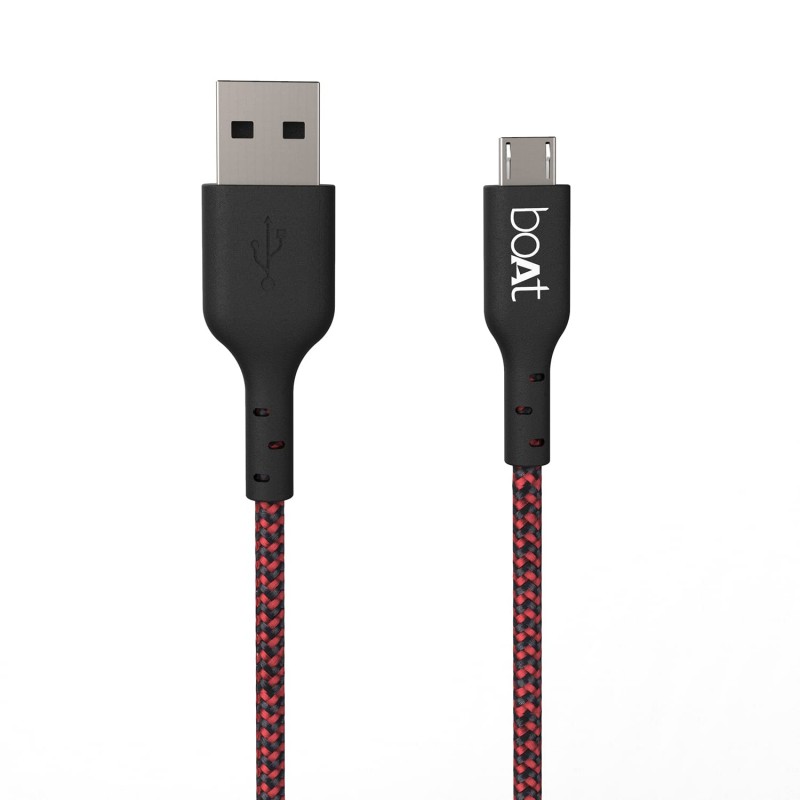 boAt Micro USB 150 Tangle-Free, Sturdy Micro USB Cable with 2A Fast Charging & 480mbps Data Transmission, 10000+ Bends Lifespan & Extended 1.5m Length Black boAt Micro USB 150 Tangle-Free, Sturdy Micro USB Cable with 2A Fast Charging & 480mbps Data Transmission, 10000+ Bends Lifespan & Extended 1.5m Length Black