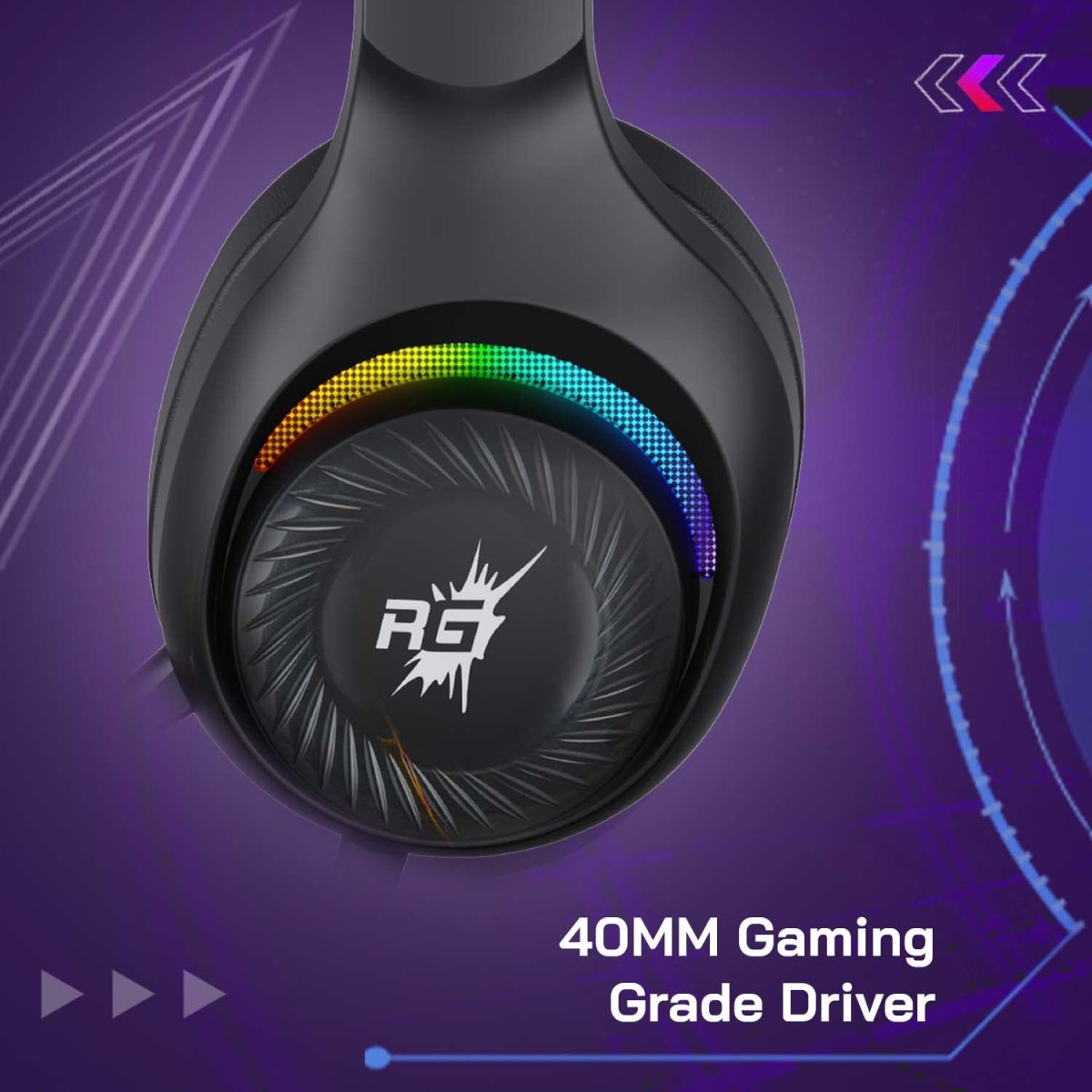 Redgear Cosmo Spectre Wired Over Ear Headphones with Mic (Black)