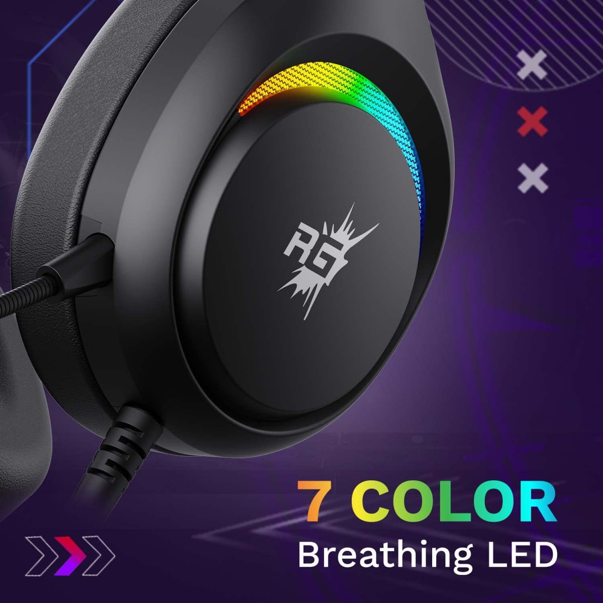 Redgear Cosmo Spectre Wired Over Ear Headphones with Mic (Black)