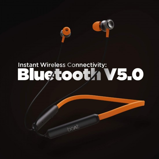 boAt Rockerz 185 Bluetooth Wireless in Ear Earphones with Mic (Fiery Black)
