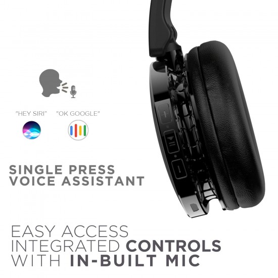 boAt Rockerz 370 Bluetooth Wireless On Ear Headphone with Mic (Buoyant Black)