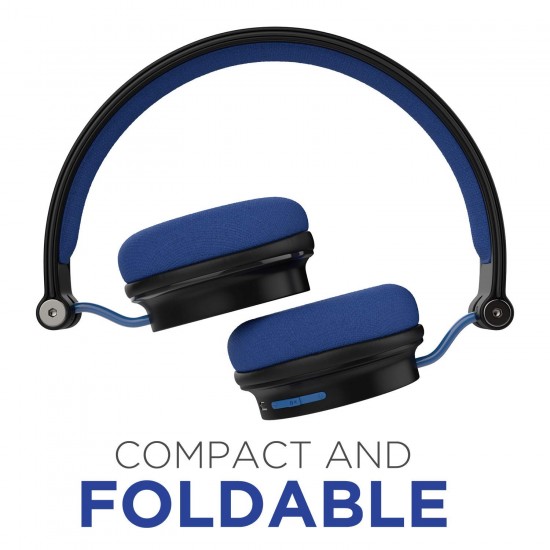 boAt Rockerz 400 Wireless Bluetooth On Ear Headphones with Mic Black-Blue