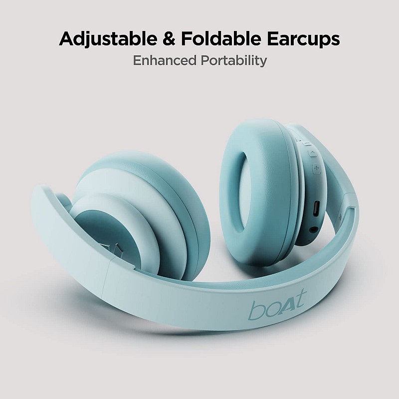 boAt Rockerz 450 Bluetooth Wireless On Ear Headphone with Mic (Aqua Blue) (uboxed)