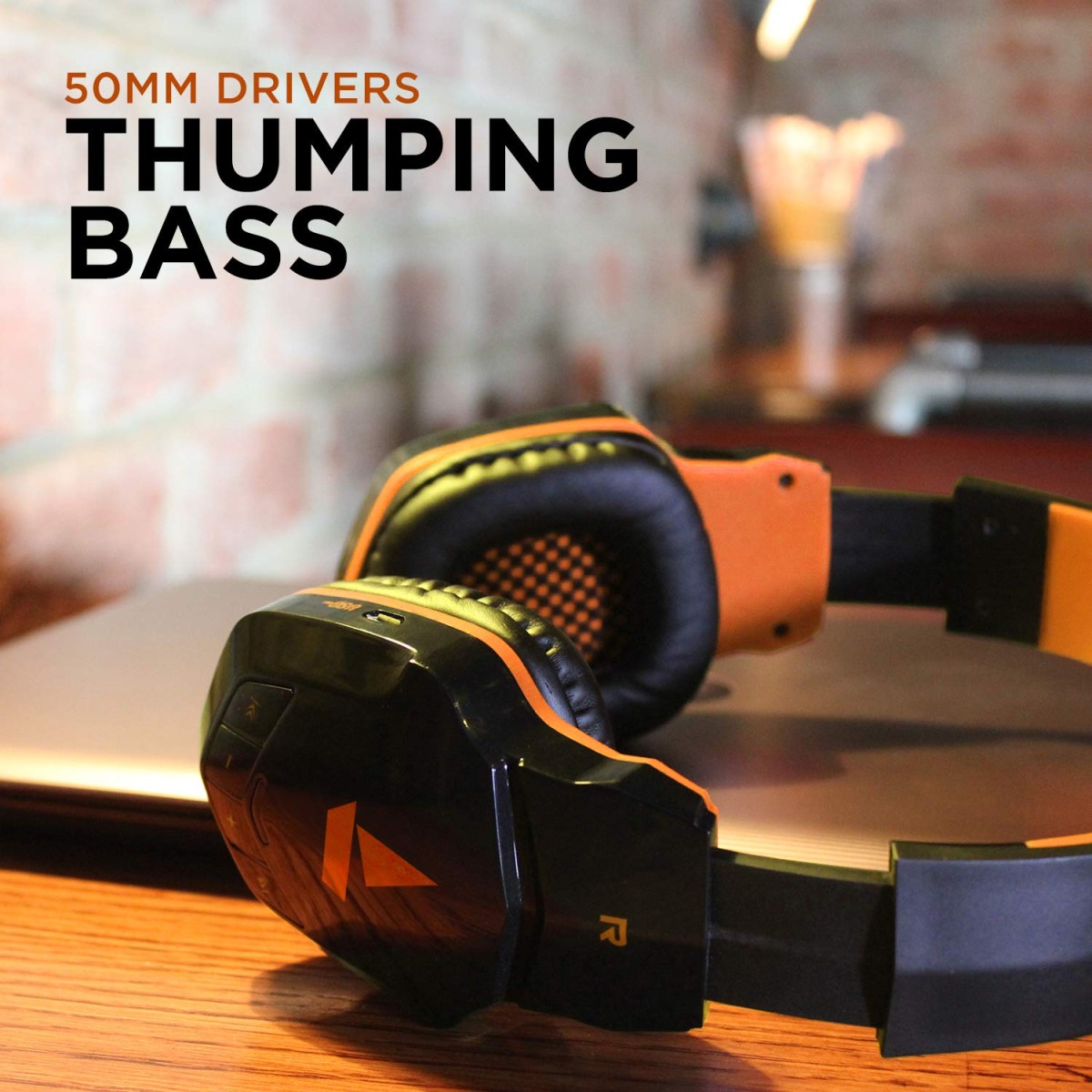 Boat rockerz 518 bluetooth on-ear headphone with mic(molten orange)