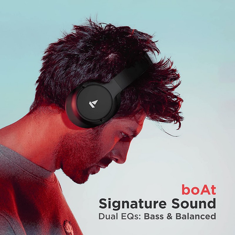 boAt Rockerz 660 Bluetooth Over-Ear Headphone with Mic(Active Black)