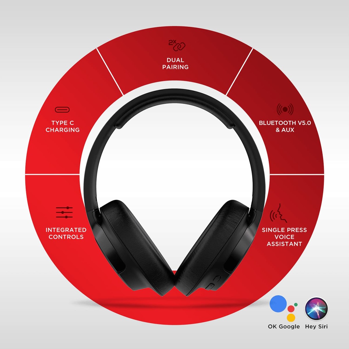 boAt Rockerz 660 Bluetooth Over-Ear Headphone with Mic(Active Black)