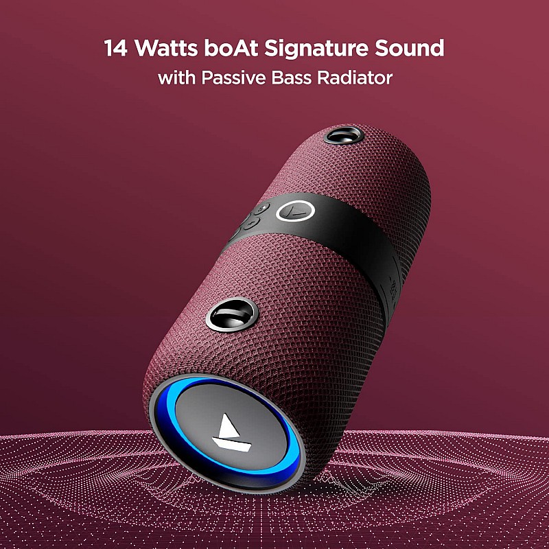 boAt Stone 1200 14W Bluetooth Speaker with Upto 9 Hours Battery, RGB LEDs, IPX7 and TWS Feature(Maroon)