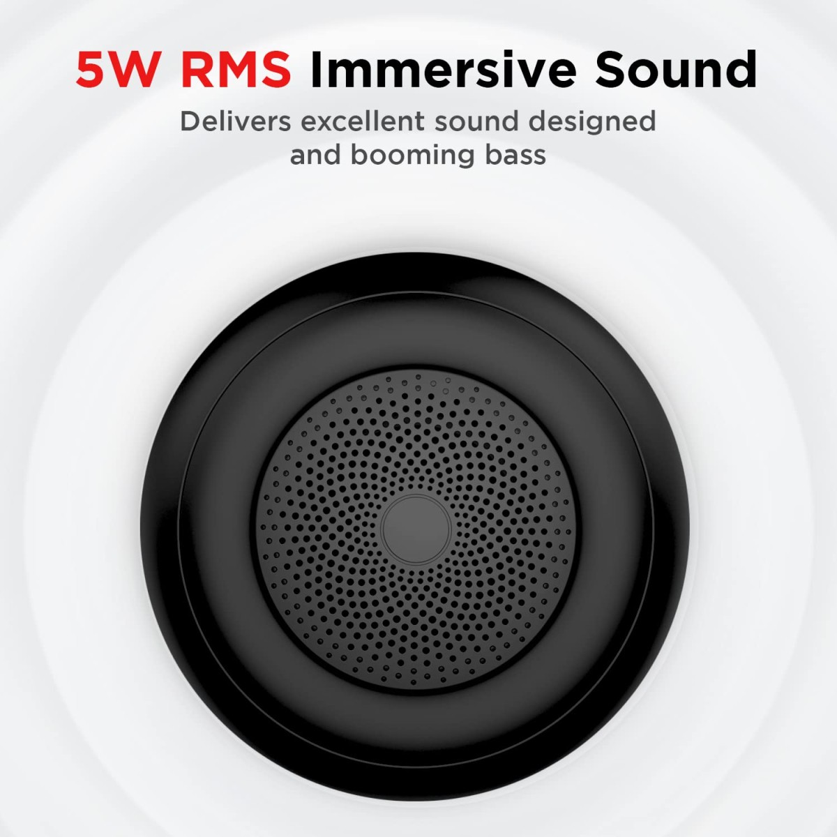 boAt Stone 135 Portable Wireless Speaker with 5W RMS Immersive Sound, IPX4 Water Resistance (Active Black)