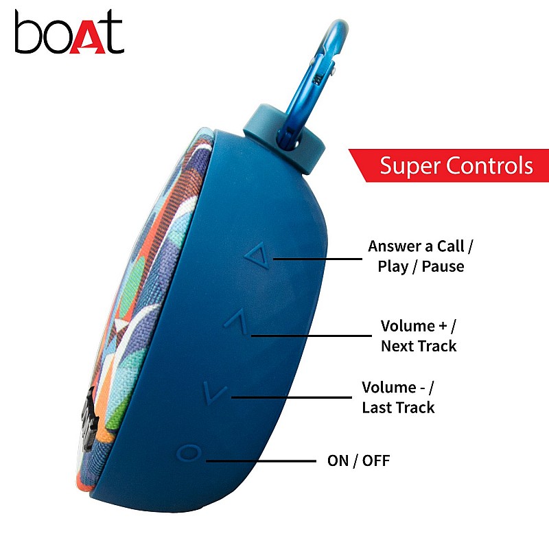 boAt Stone 260 4W Bluetooth Speaker with Upto 9 Hours Playback, IPX5 and Carabiner (Prism)