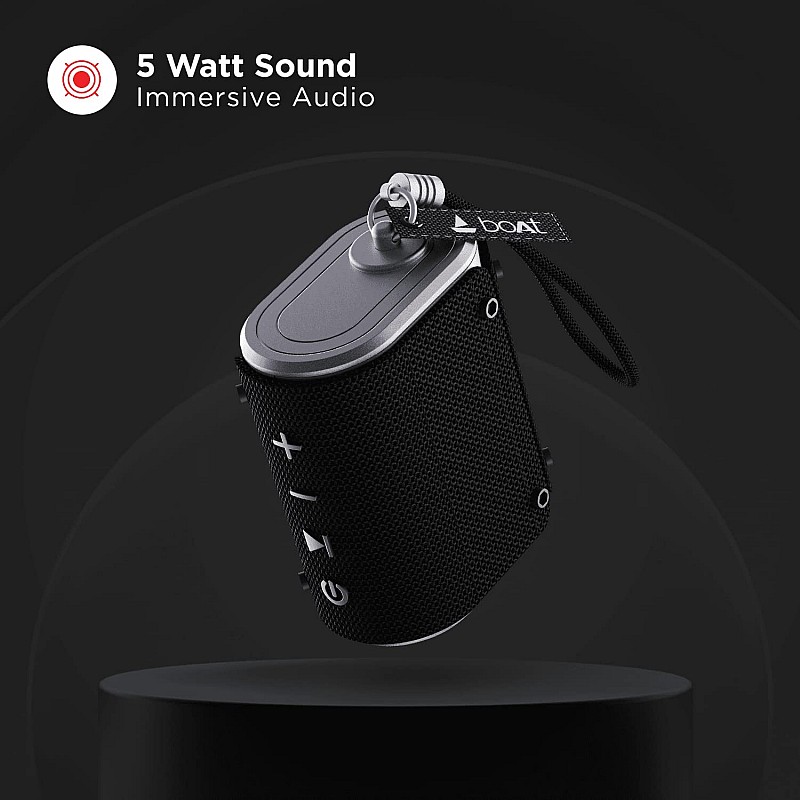 boAt Stone Grenade 5 W Bluetooth Speaker with Upto 7 Hours Battery (Charcoal Black)