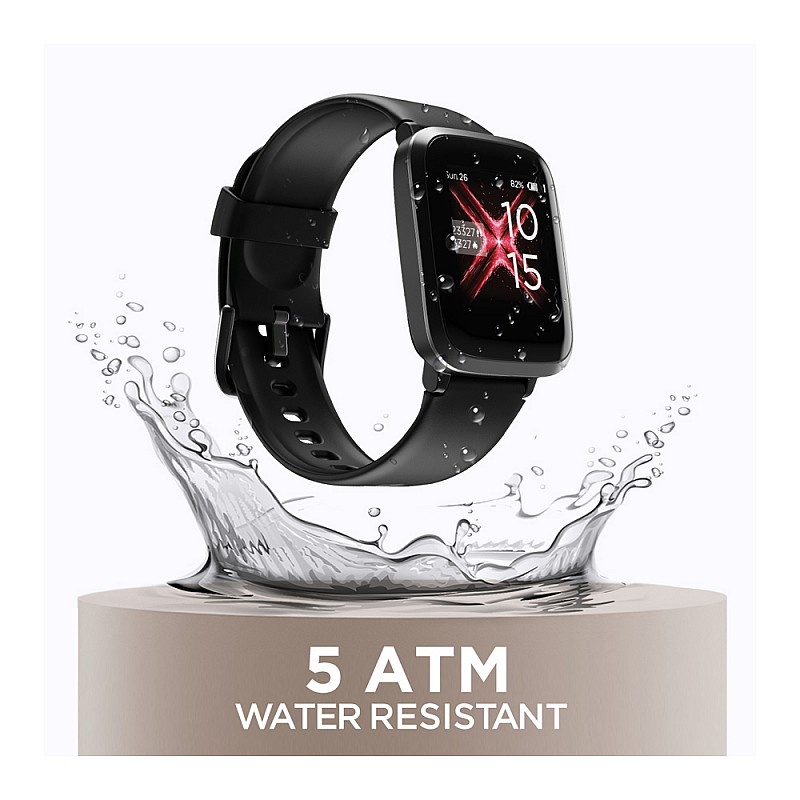 BoAt Storm Smart Watch Curved Display Bluetooth 33mm 5ATM Water Resistant Design Black Strap