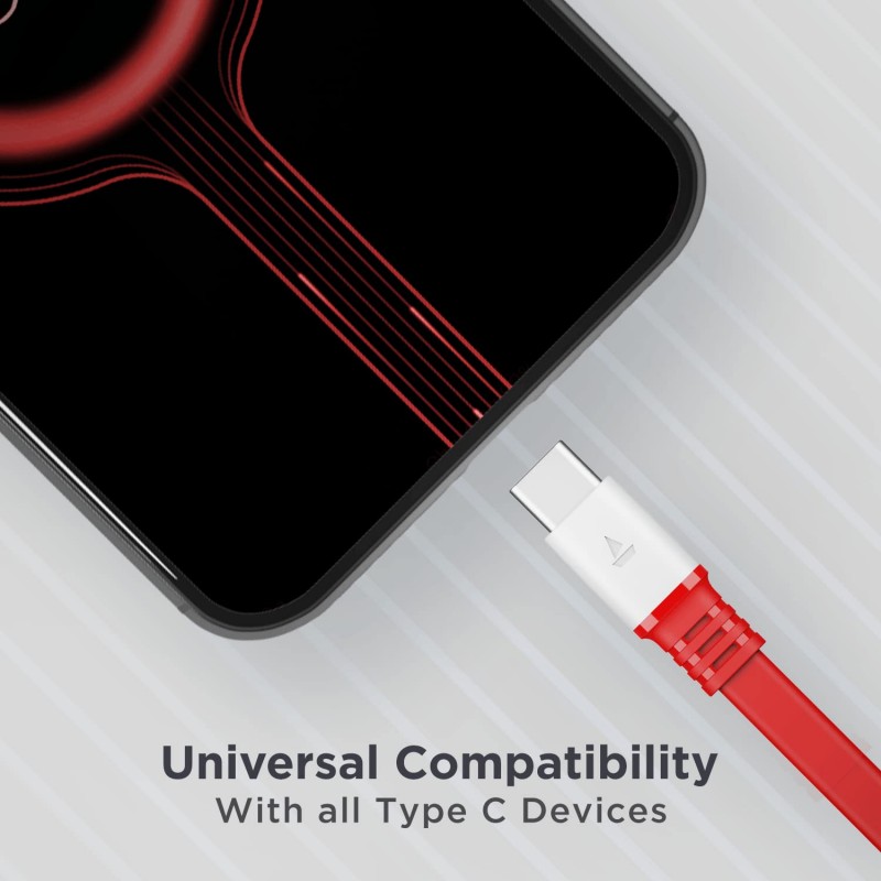 boAt Type C A750 6.5A Super Fast Charging Flat Cable Cable w/Stress Resistance, Upto 65W/6.5Amp & Compatible w/Xiaomi, Oneplus, Samsung, Vivo, Oppo,480 Mbps Data Transmission Speed(Rebellious Black) boAt Type C A750 6.5A Super Fast Charging Flat Cable Cable w/Stress Resistance, Upto 65W/6.5Amp & Compatible w/Xiaomi, Oneplus, Samsung, Vivo, Oppo,480 Mbps Data Transmission Speed(Rebellious Black)