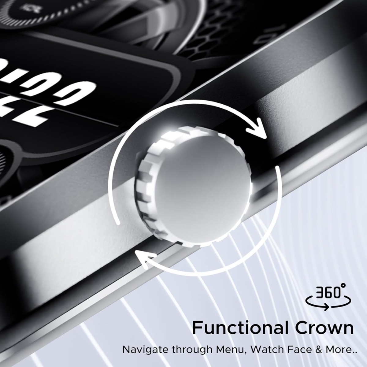 boAt Ultima Select Smart Watch w/ 2.01" (5.1 cm) AMOLED Display, Advanced BT Calling, Functional Crown, Always on Display, 100+ Sports Mode, IP68, HR & Blood Oxygen Monitoring(Steel Black)