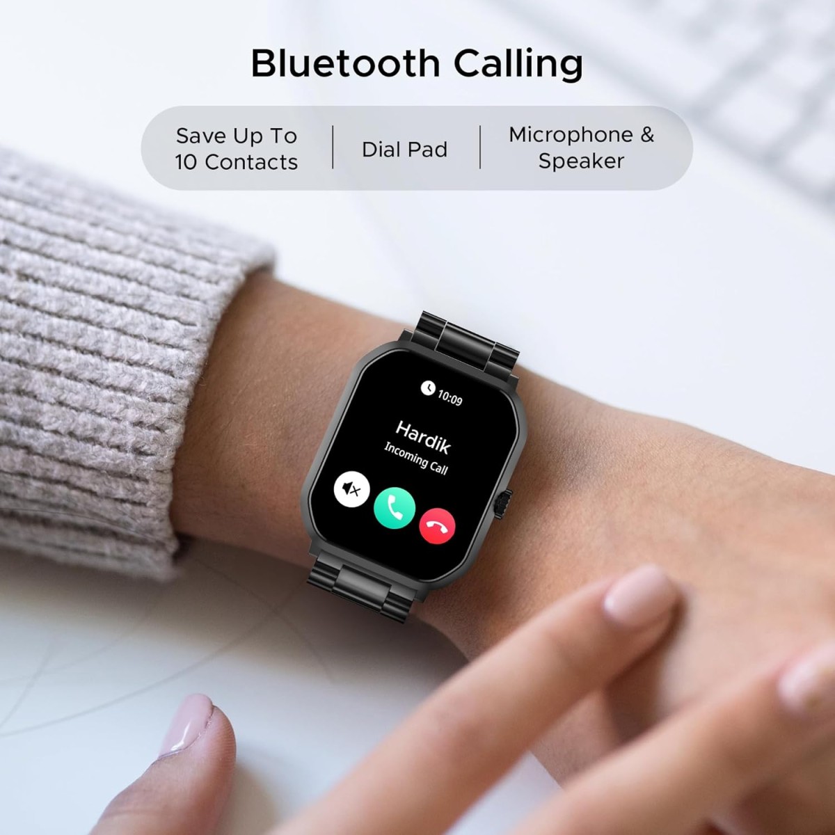 boAt Ultima Select Smart Watch w/ 2.01" (5.1 cm) AMOLED Display, Advanced BT Calling, Functional Crown, Always on Display, 100+ Sports Mode, IP68, HR & Blood Oxygen Monitoring(Steel Black)