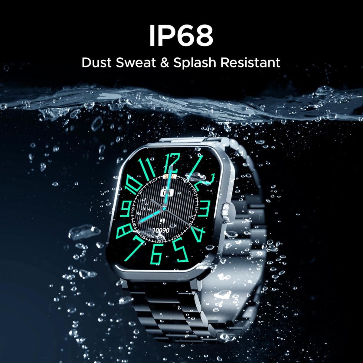 boAt Ultima Select Smart Watch w/ 2.01" (5.1 cm) AMOLED Display, Advanced BT Calling, Functional Crown, Always on Display, 100+ Sports Mode, IP68, HR & Blood Oxygen Monitoring(Steel Black)