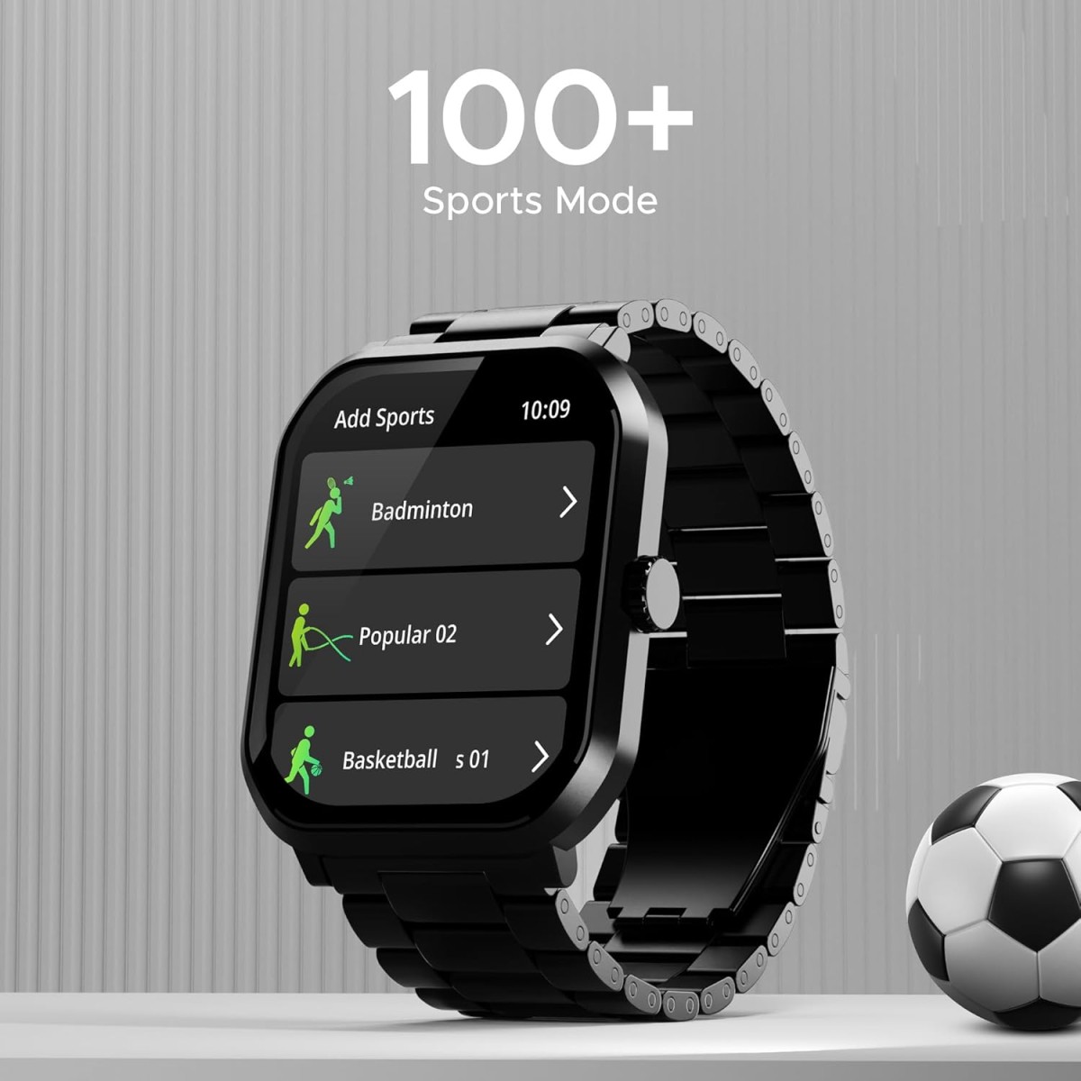 boAt Ultima Select Smart Watch w/ 2.01" (5.1 cm) AMOLED Display, Advanced BT Calling, Functional Crown, Always on Display, 100+ Sports Mode, IP68, HR & Blood Oxygen Monitoring(Steel Black)