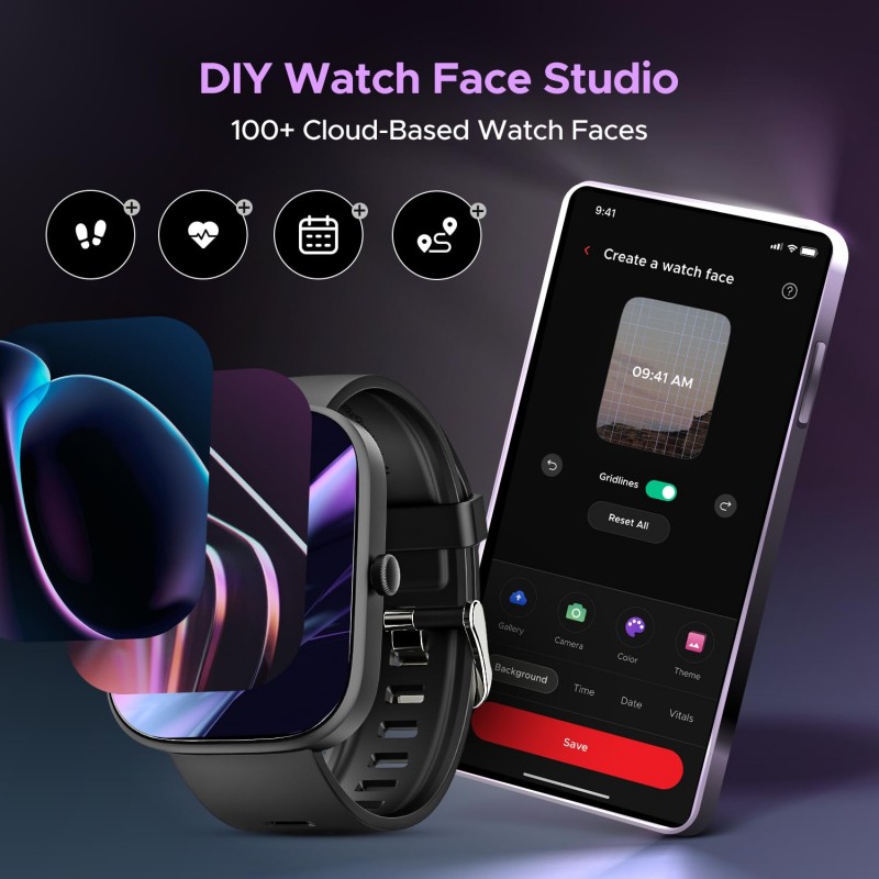 boAt Wave Convex 1.96" (4.9 cm) AMOLED Display, Advanced Bluetooth Calling, Coins, DIY Watch Face Studio, Female Wellness, Energy & Sleep Score, IP67, Smart Watch for Men & Women(Active Black) boAt Wave Convex 1.96" (4.9 cm) AMOLED Display, Advanced Bluetooth Calling, Coins, DIY Watch Face Studio, Female Wellness, Energy & Sleep Score, IP67, Smart Watch for Men & Women(Active Black)