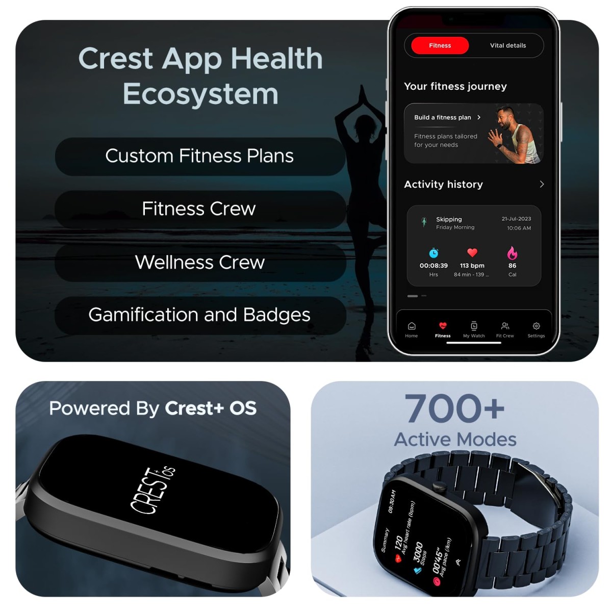 boAt Wave Convex 1.96" (4.9 cm) AMOLED Display, Advanced Bluetooth Calling, Coins, DIY Watch Face Studio, Female Wellness, Energy & Sleep Score, IP67, Smart Watch for Men & Women(Active Black)