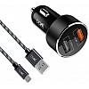 BoAt 3 Amp Qualcomm 3.0 Turbo Car Charger With USB Cable Black