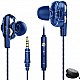 PTron Boom Pro Wired Headset Dark Blue, In the Ear