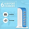 BRIX 30W Multi 6 Port USB Charger 6A Rapid Charging Station Desktop Travel Hub - Black 