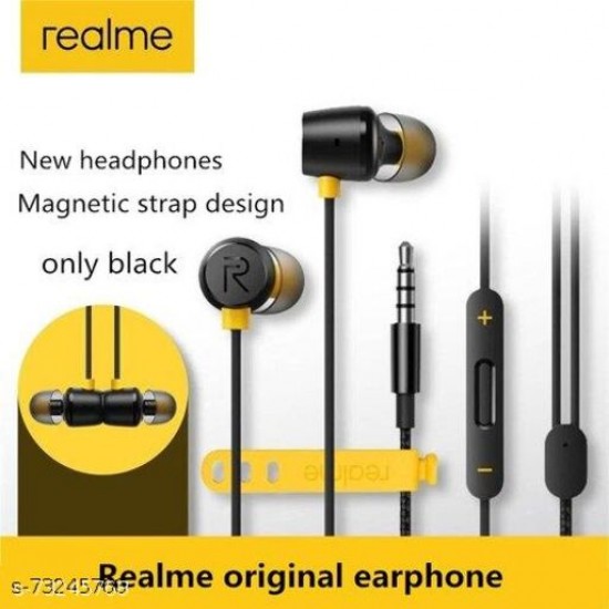 Realme RMA101 Magnet Driver Wired Black Color Music Earphone With Deeper And Richer Bass
