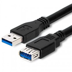 6-Feet USB 3.0 Extension Cable, Pack of 2 (Black) 